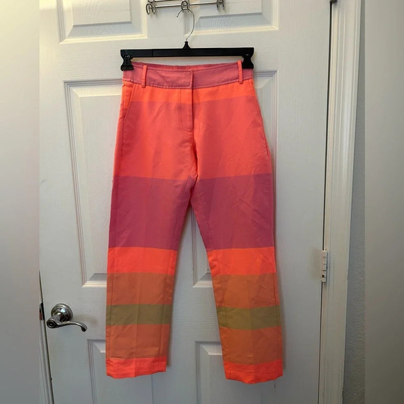 ! Camilla and Marc Adelaide Trousers Pink Striped Color block Orange Pants… - Picture 3 of 5